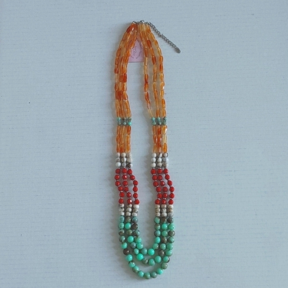 Garold C. Miller Friends Collections 3-layer Multicolor Womens Long Necklace